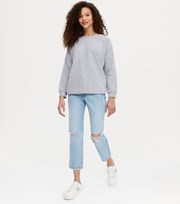 New Look Petite Pale Blue Ripped High Waist Slim Fit Tori Mom Jeans